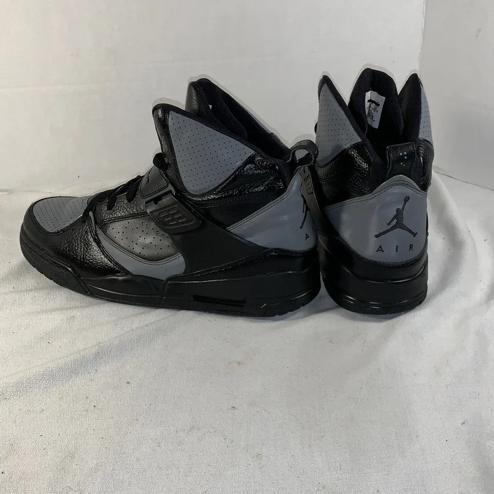 Men's Air Jordan Flight 45 Black/Cool Grey High-Top Basketball Sneakers